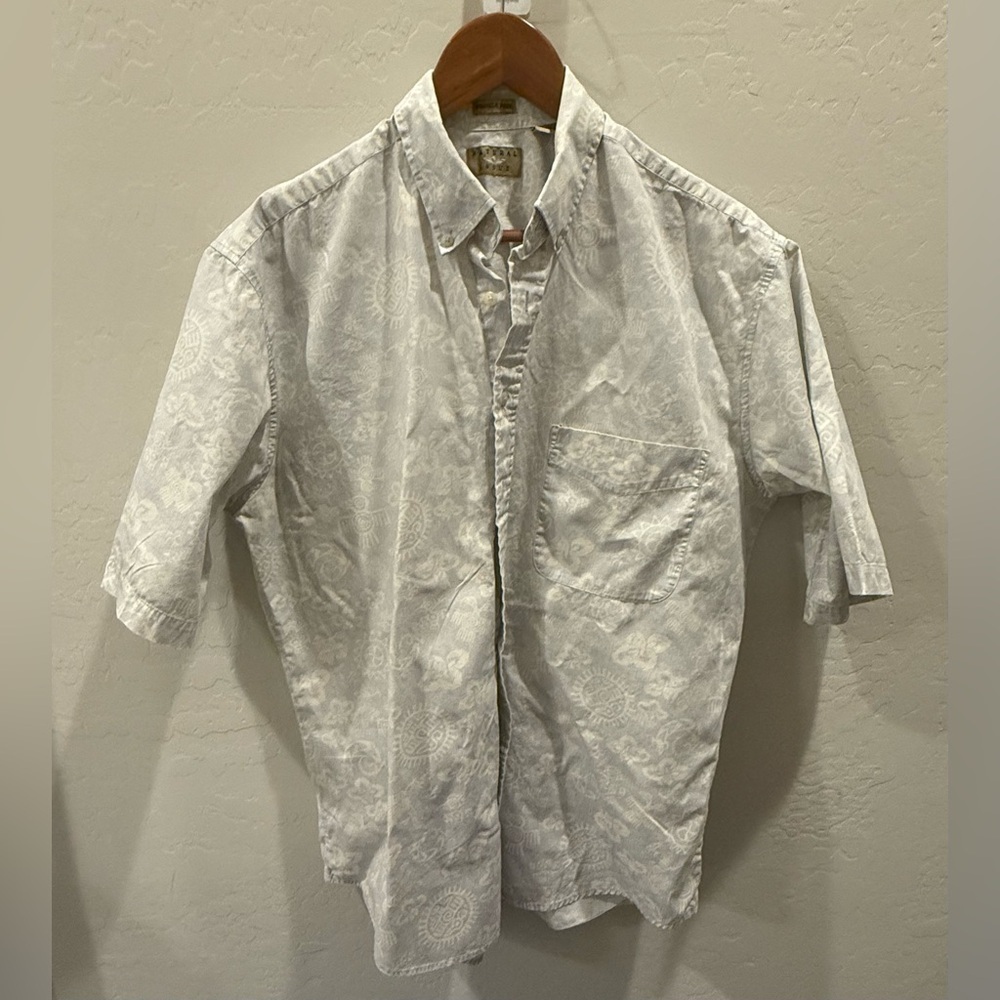 Vintage Natural Issue Men’s Shirt LT – Light Floral Print, Cotton Button Down